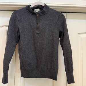CLUB MONACO | 100% Wool Grey Quarter Zip Sweater